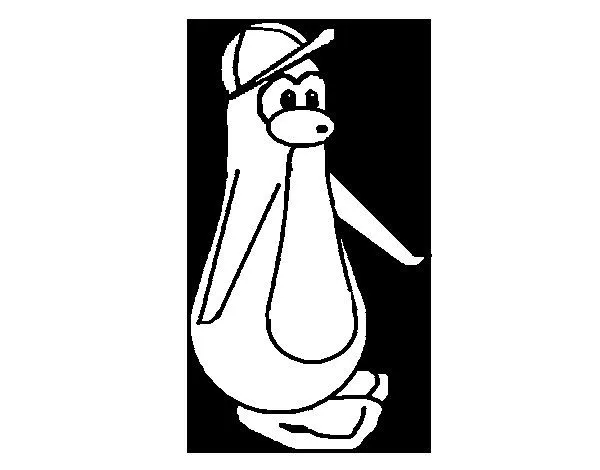 Dibujo de Pingüino con gorra para Colorear - Dibujos.net