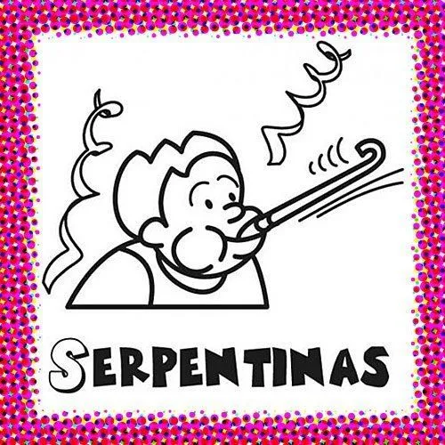 Dibujo para pintar en Carnaval de serpentinas - Dibujos de fiesta ...