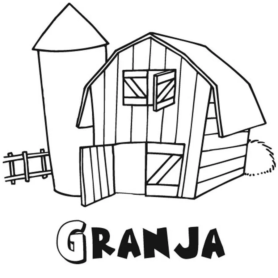 Dibujo para pintar de una granja