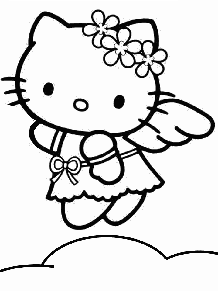 Dibujo para pintar Hello Kitty de angel