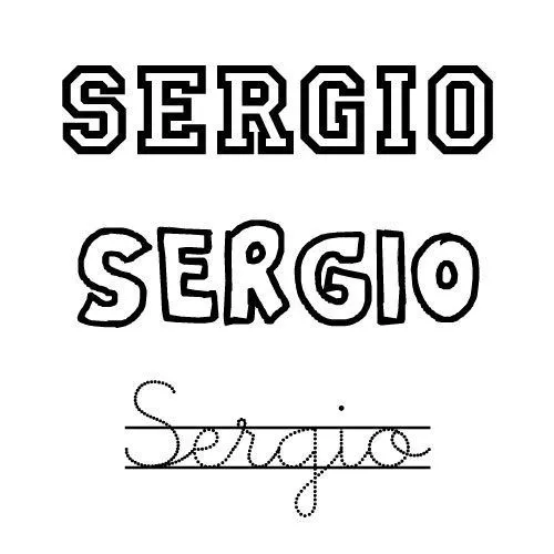 Dibujo para pintar e imprimir del nombre Sergio - Nombres del ...