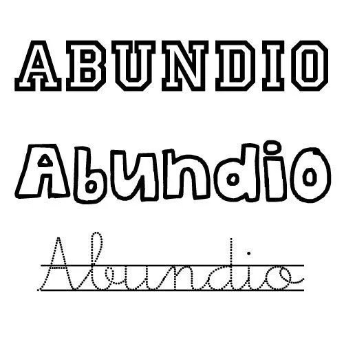 Dibujo para pintar del nombre para niños Abundio - Nombres de ...