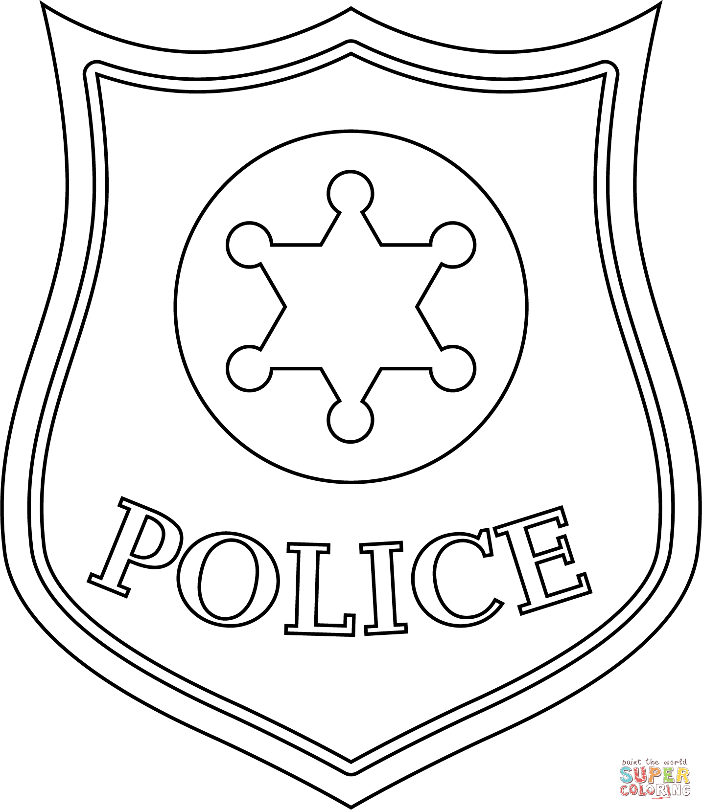 Dibujo de Placa de policía para colorear | Dibujos para colorear imprimir  gratis