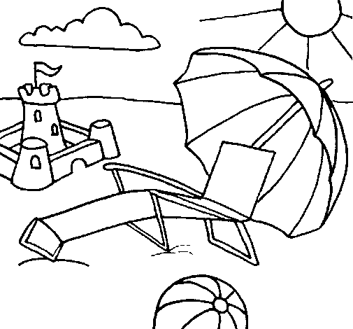 Dibujo de Playa para Colorear