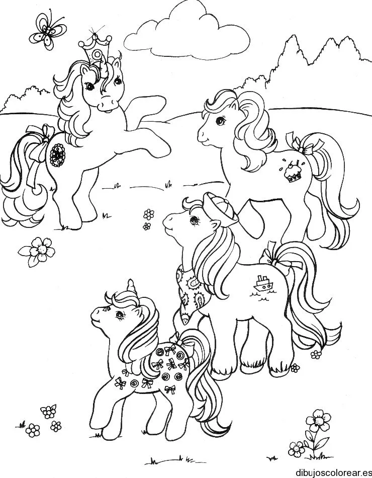 Dibujo de ponis jugando | Dibujos para Colorear