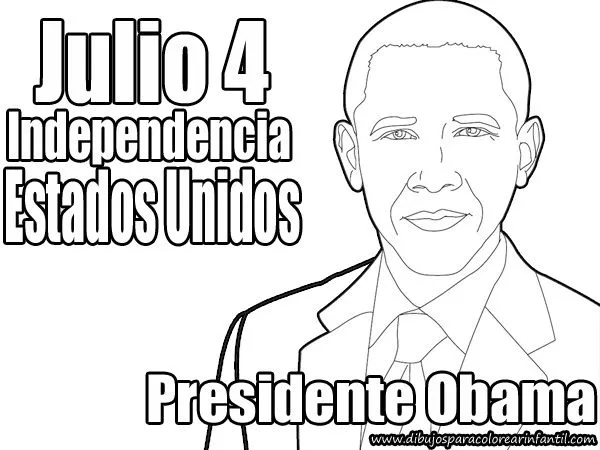 Dibujo del Presidente Obama del 4 de julio para colorear ~ Dibujos ...