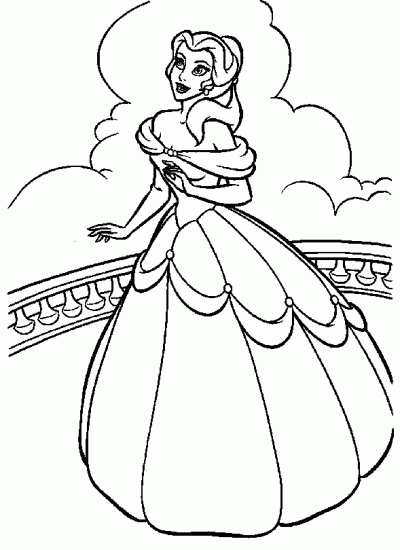 Dibujo de La princesa Bella. Dibujo para colorear de La princesa Bella ...