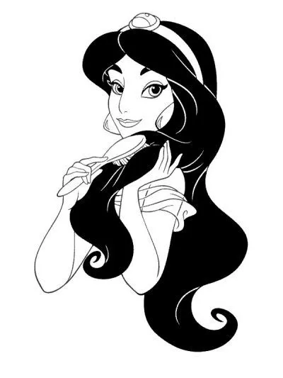 Dibujo de La princesa Jasmine. Dibujo para colorear de La princesa ...