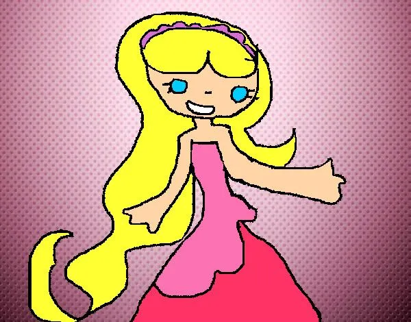 Dibujo de Princesa con el pelo largo pintado por Helga en Dibujos ...