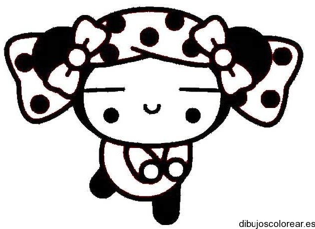 Dibujo de Pucca con moños | Dibujos para Colorear