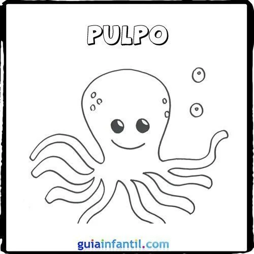 Dibujo de un pulpo para pintar con los niños