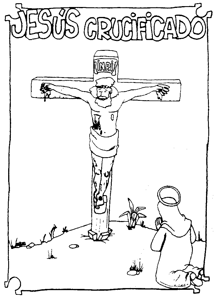 Dibujo "Jesus crucificado frente a Maria" - Portal Escuela