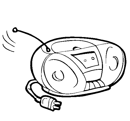 Dibujo de Radio cassette para Colorear