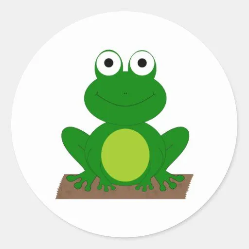 Rana del dibujo animado en un registro etiqueta redonda | Zazzle