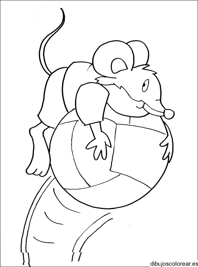Dibujo de un ratón y una pelota | Dibujos para Colorear