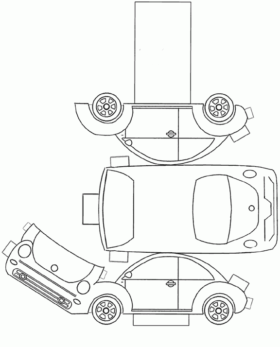 Dibujo recortable Nuevo Escarabajo Wolkswagen