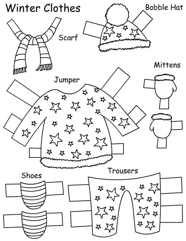 Dibujo recortable Fimbles Chiquitina 04 Ropa Invierno