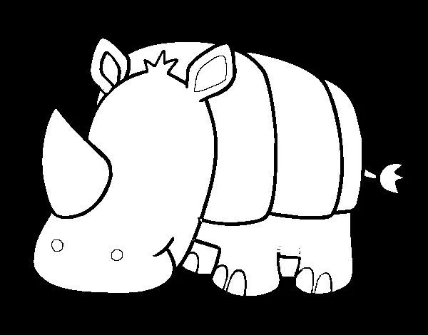 Dibujo de Rinoceronte bebé para Colorear