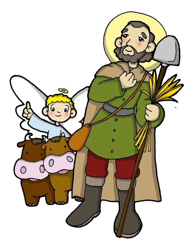 Dibujo de San Isidro Labrador para niños - Aula de Reli
