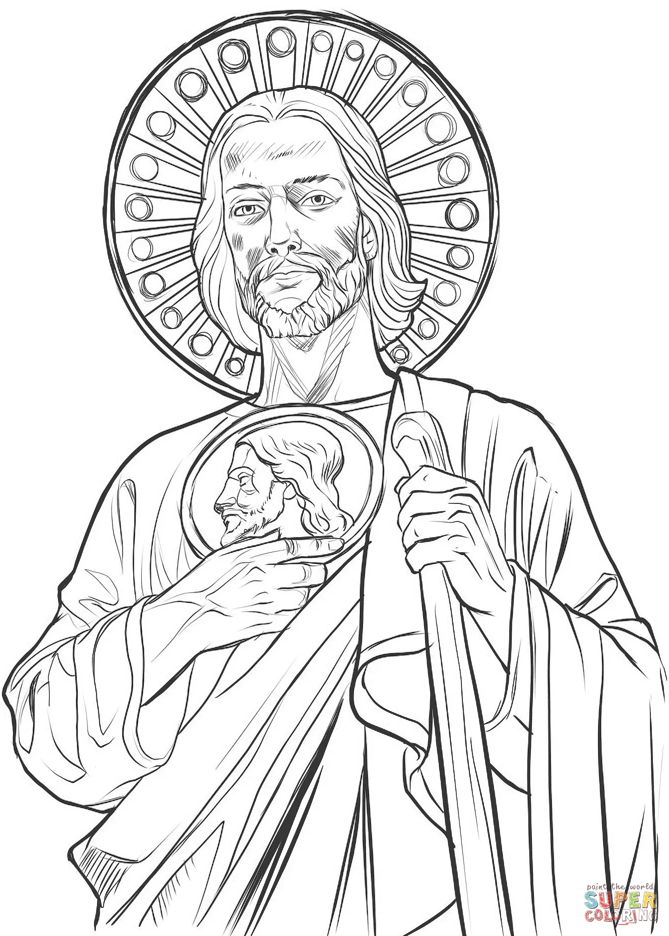 Dibujo de San Judas Tadeo para colorear | Dibujos para colorear imprimir gratis