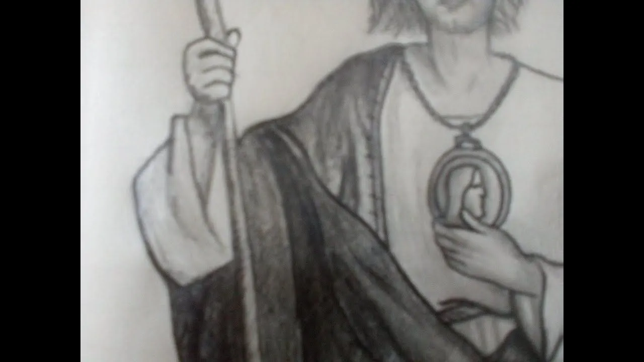 Dibujo SAN JUDAS TADEO a lápiz | Vivas Art - YouTube
