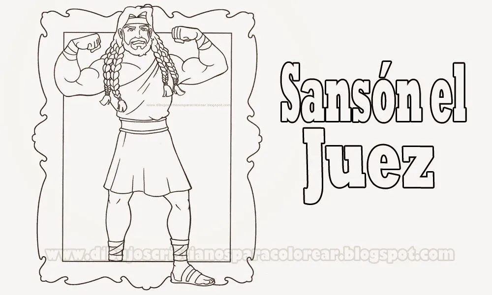 Dibujo de Sanson para colorear - Dibujos cristianos para colorear ...