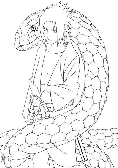 Dibujo de Sasuke. Dibujo para colorear de Sasuke. Dibujos ...