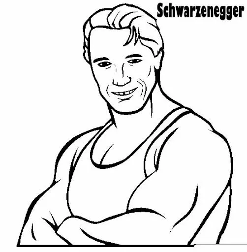 DIBUJO DE SCHWARZENEGGER PARA COLOREAR