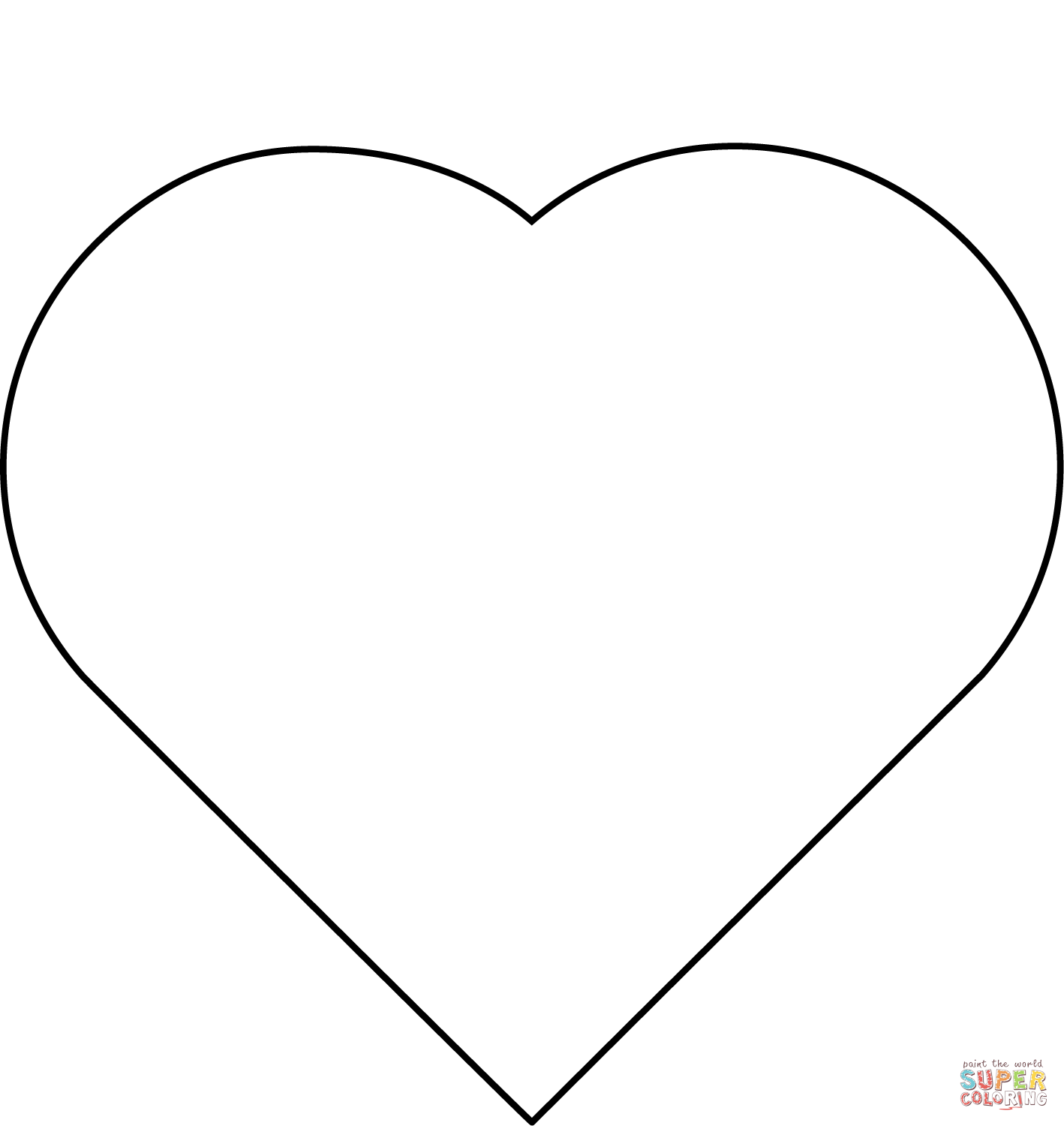 Dibujo de Silueta Sencilla de Corazón para colorear | Dibujos para colorear  imprimir gratis