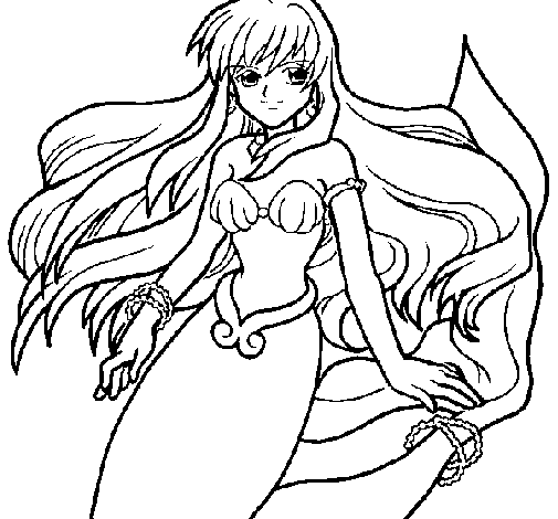 Dibujo de Sirena para Colorear - Dibujos.net