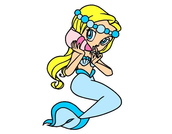 Dibujo de sirenita pintado por Jhoanaa en Dibujos.net el día 28-01 ...