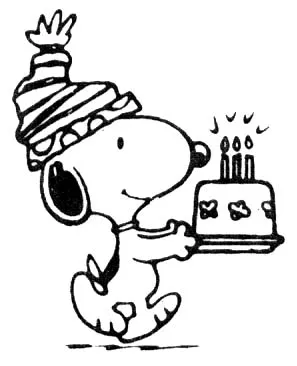 Dibujo de Snoopy para cumpleaños