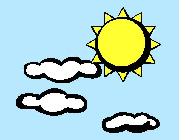 Dibujo de sol y nubes pintado por Jfrkffkkf en Dibujos.net el día ...