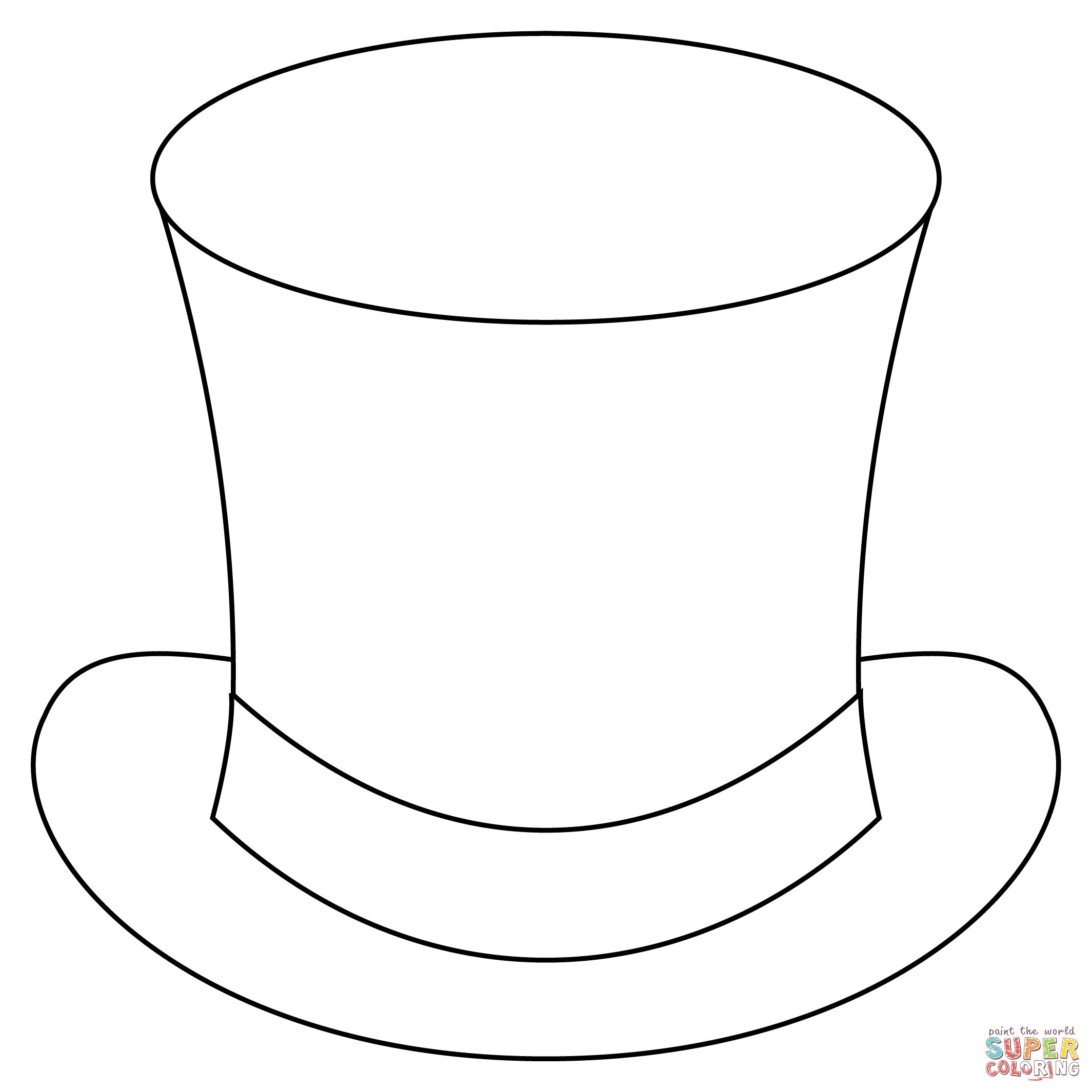 Dibujo de sombrero de copa para colorear | Dibujos para colorear imprimir  gratis