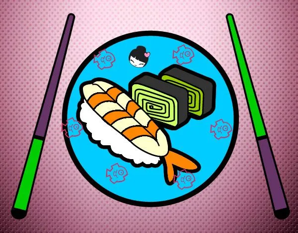 Dibujo de sushi para profe pintado por Clarufilia en Dibujos.net ...