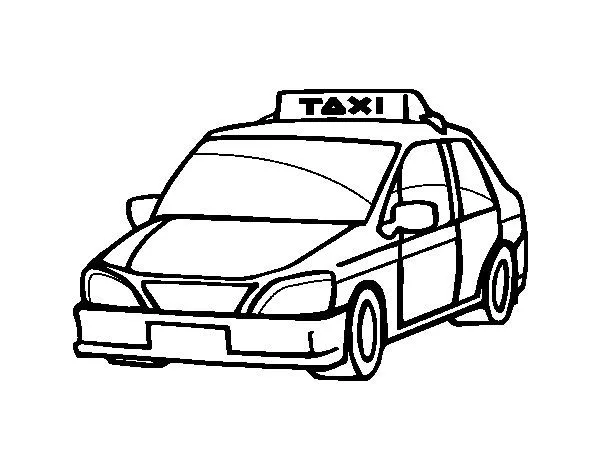 Dibujo de Un taxi para Colorear - Dibujos.net