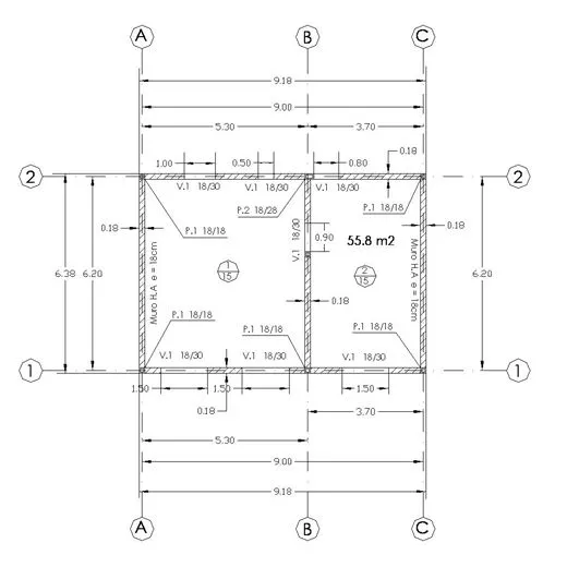 DIBUJO TECNICO: PLANTA DE EJES Y NIVELES