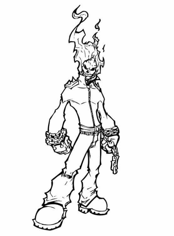 Dibujo de The Ghost Rider para colorear. Dibujos infantiles de The ...