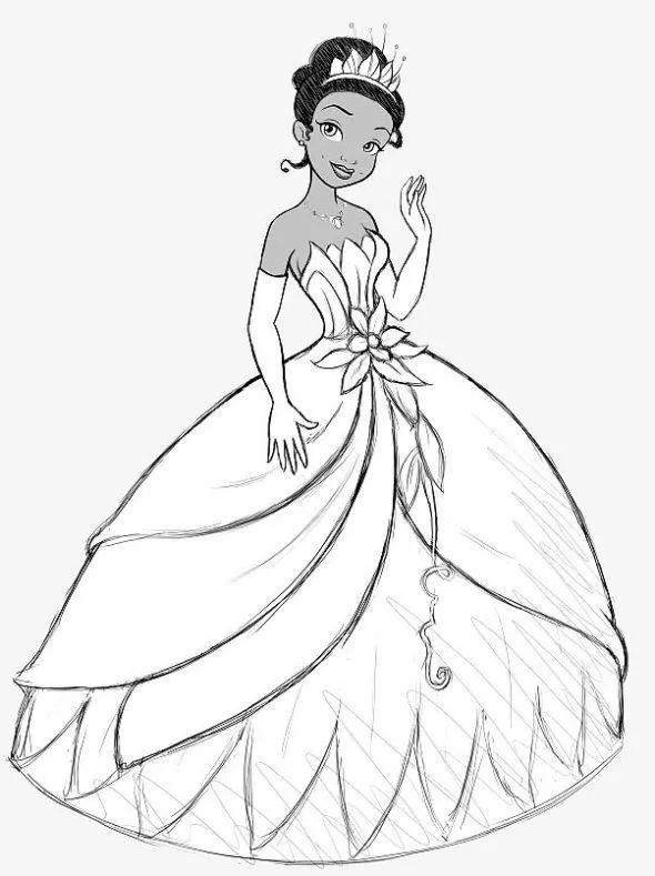 Dibujo de Tiana para colorear. Dibujos infantiles de Tiana ...