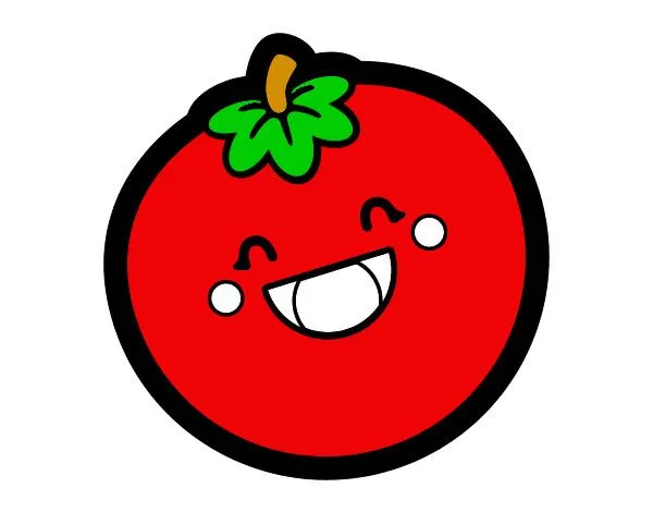 Dibujo de Tomate sonriente pintado por Ennie en Dibujos.net el día ...