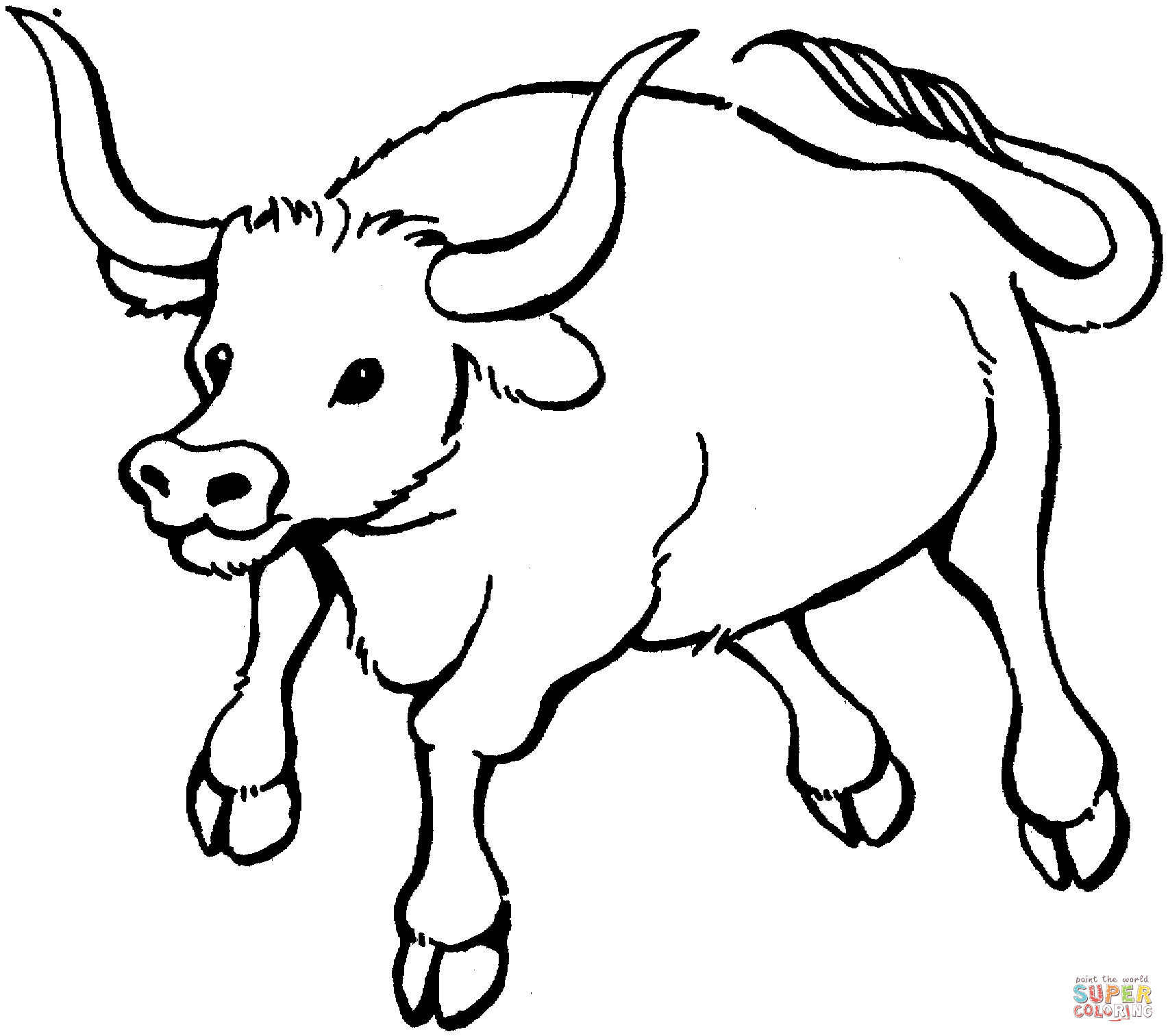 Dibujo de Toro Caricatura para colorear | Dibujos para colorear ...