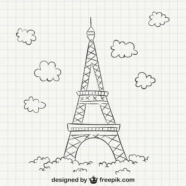 Dibujo de la torre Eiffel | Descargar Vectores gratis