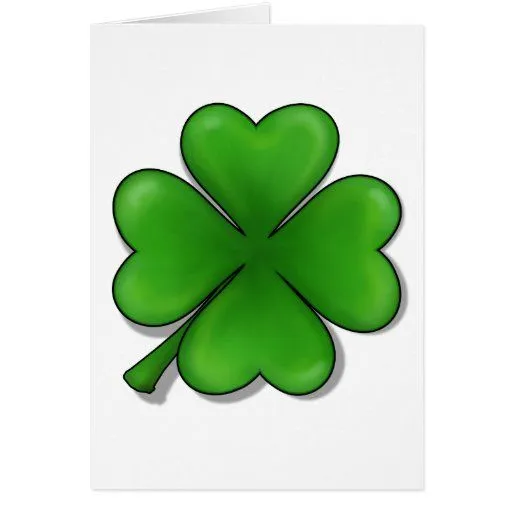 El día de St Patrick, trébol de cuatro hojas Tarjetón de Zazzle.