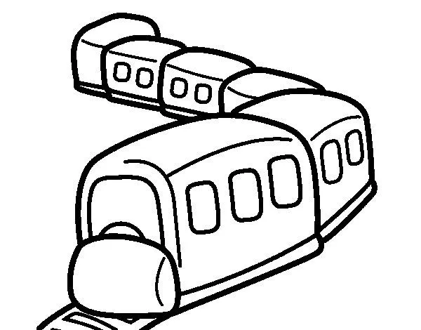 Dibujo de Tren en camino para Colorear - Dibujos.net