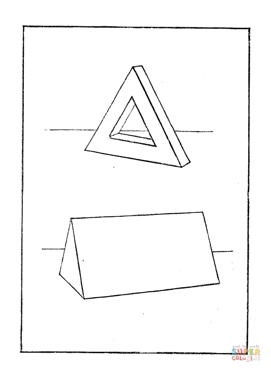 Dibujo de Triángulo en Tres Dimensiones para colorear | Dibujos ...