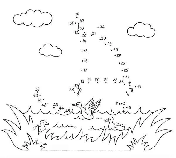 Dibujo de unir puntos de barco de vela: dibujo para colorear e imprimir