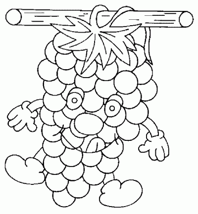 Dibujo de Uvas para niños. Dibujo para colorear de Uvas para niños ...