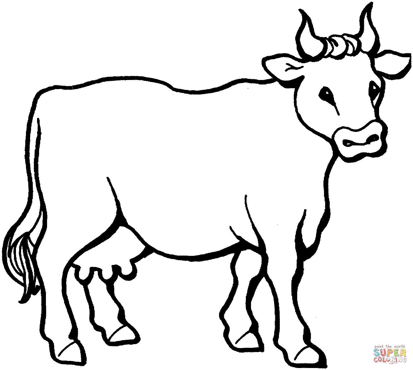 Dibujo de Vaca Lechera caminando para colorear | Dibujos para ...