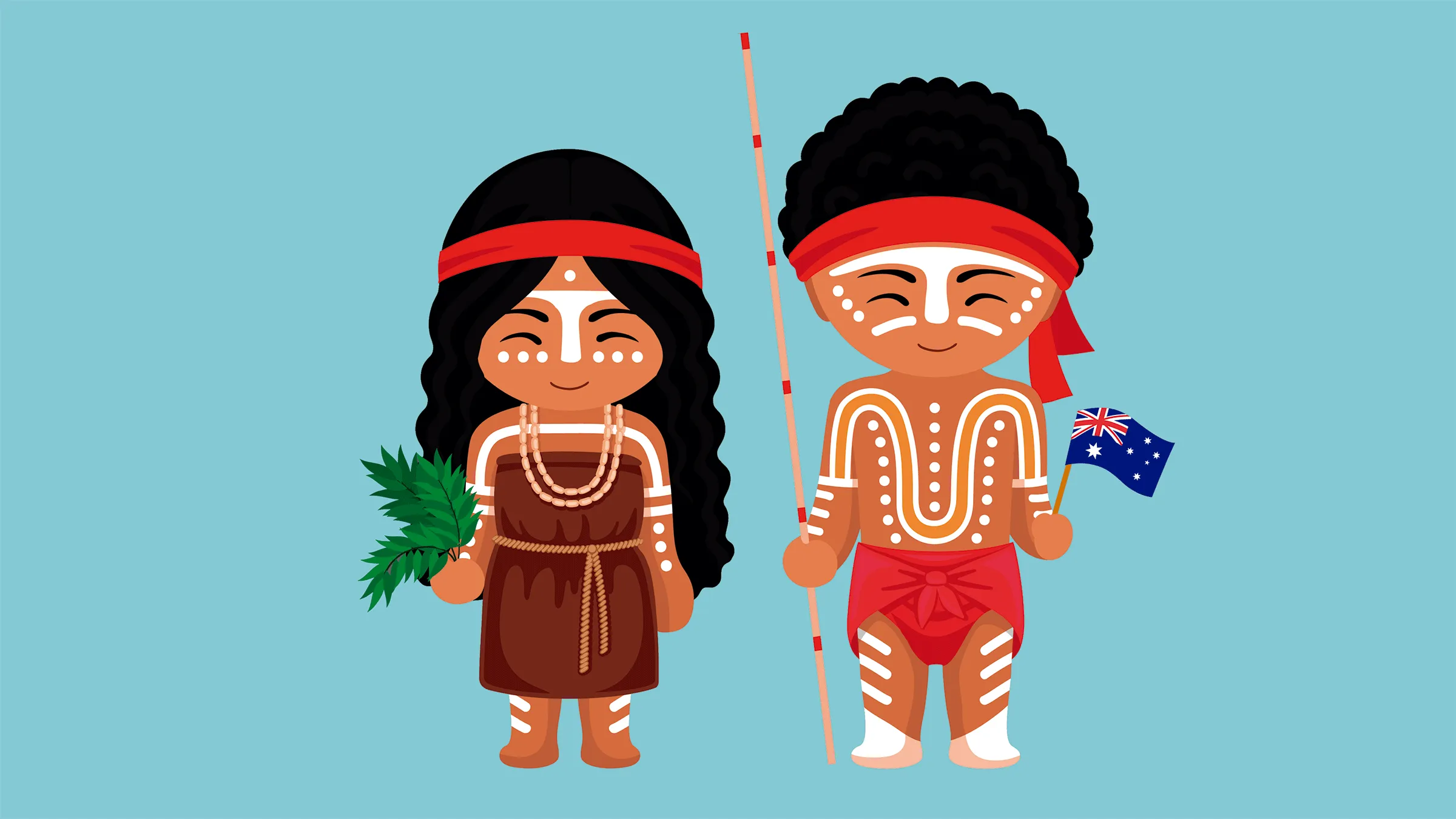 Dibujo de la vestimenta de los indígenas de Australia