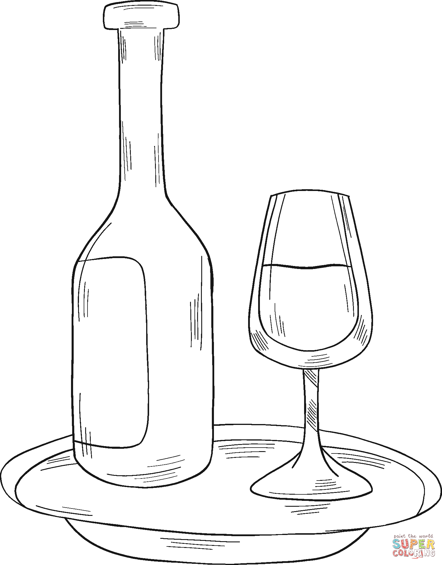 Dibujo de Vino para colorear | Dibujos para colorear imprimir gratis